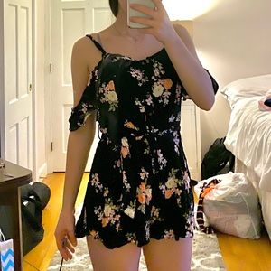 Black Floral Romper